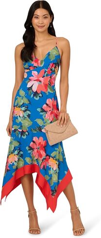 Adrianna Papell Women's Handkerchief Floral Midi Dress in Saudi Arabia