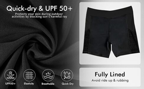 Womens Hollow Out Swim Shorts High Waisted Swimsuit Bottoms in Saudi Arabia
