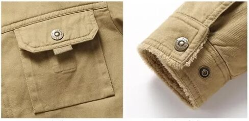 ERFMFKL Mens Cotton Corduroy Jacket Warm Sherpa Lined Trucker Jacket Casual Button Down Winter Coat in Saudi Arabia