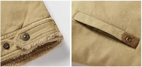 ERFMFKL Mens Cotton Corduroy Jacket Warm Sherpa Lined Trucker Jacket Casual Button Down Winter Coat in Saudi Arabia