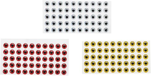 PATIKIL Fishing Lure 3D Eyes 12mm, 300Pcs Waterproof Artificial Fish Eye Fly Tying Lures Crafts Tackle Accessory for Fishing Baits DIY, 3 Colors in Kuwait