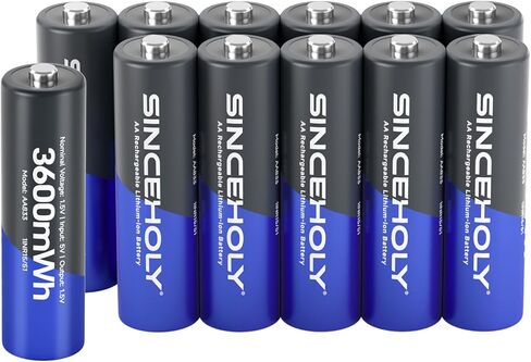 8 Bay Smart 1.5V AA Charger ، شحن USB عالي السرعة ، فتحة مستقلة ، لبطاريات ليثيوم AA 1.5 فولت AA ، لا محول in Kuwait