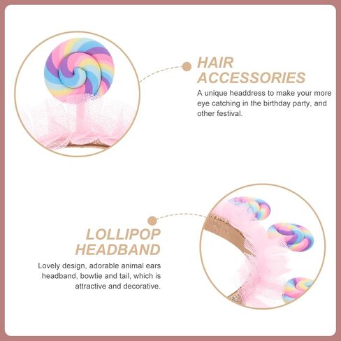 POPETPOP Candy Headbands Plastic Hair Bands: Lollipop Headband Girl Hair Accessory for Girl Birthday Parties in Saudi Arabia