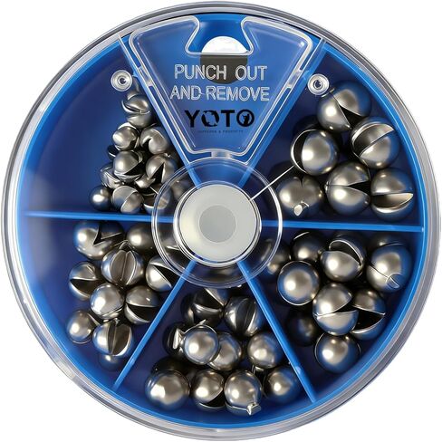 YOTO Fishing Weights Sinkers,230pcs/107pcs Lead Split Shot Weights,Removable Round Fishing Sinkers in Kuwait