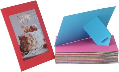 50 Pack Standing Paper Picture Frames 4x6,Cardboard Photo Frame with Easel,Paper Photo Frame Cards,Gallery Frames Bulk For Christmas New Year Birthday Classroom DIY Craft, Rainbow in Saudi Arabia