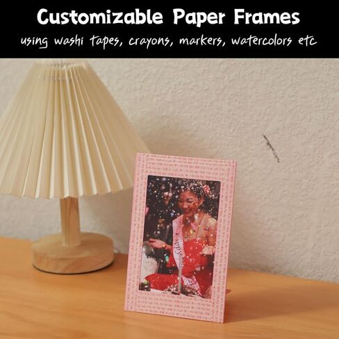 50 Pack Standing Paper Picture Frames 4x6,Cardboard Photo Frame with Easel,Paper Photo Frame Cards,Gallery Frames Bulk For Christmas New Year Birthday Classroom DIY Craft, Rainbow in Saudi Arabia