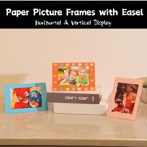 50 Pack Standing Paper Picture Frames 4x6,Cardboard Photo Frame with Easel,Paper Photo Frame Cards,Gallery Frames Bulk For Christmas New Year Birthday Classroom DIY Craft, Rainbow in Saudi Arabia