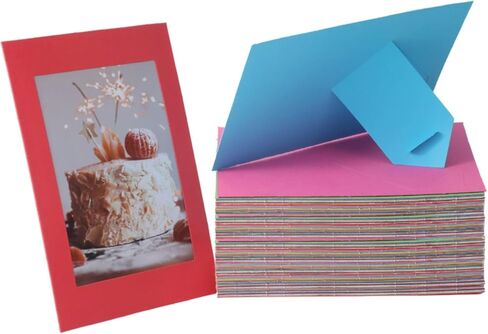50 Pack Standing Paper Picture Frames 4x6,Cardboard Photo Frame with Easel,Paper Photo Frame Cards,Gallery Frames Bulk For Christmas New Year Birthday Classroom DIY Craft, Rainbow in Saudi Arabia