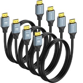 6FT HDMI Cable 4 Pack, High Speed 4K HDMI 2.0 Cord Shielded Pack 6 FT with HDR, Ethernet/ARC, 3D, HDCP 2.2-Compatible with PC, Monitor, Roku/LG TV, PS4/PS5, Xbox, Switch, Soundbar,Protable Monitor in Kuwait