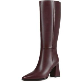 ZJA Knee High Boots Women Pointed Toe Boots Chunky High Heel Tall Fashion Zipper Long Boots in Saudi Arabia