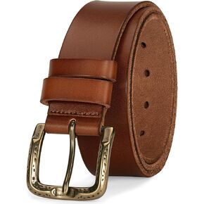 Men's Everyday Casual Belt - 1.5 Inch Full Grain Genuine Leather with Brass Buckle in Saudi Arabia