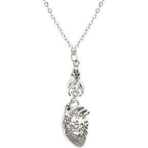 Gothic Heart Necklace for Women Anatomical Heart Necklace Broken Hearts Pendant Necklace Halloween Party Costume Jewelry Accessories in Saudi Arabia