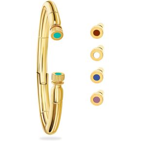 Jason Hyde Seacap Bangle with Exchangable Caps, Stainless Steel 18K Gold Plated in Saudi Arabia
