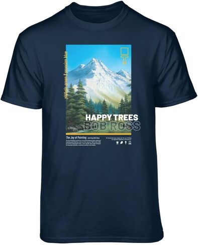 تي شيرت برسومات طبيعية من Teelocity Bob Ross Happy Trees in Kuwait