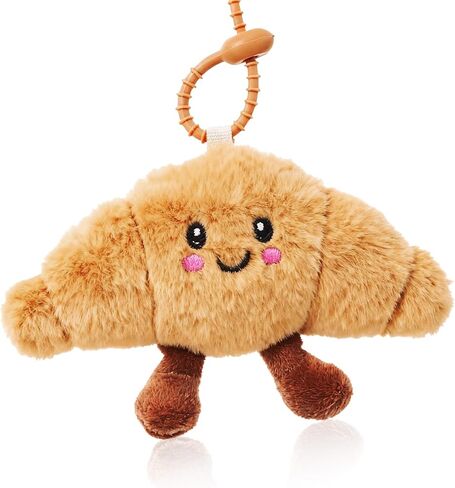 Croissant Keychain, Cute Croissant Bag Charm, Positive Energy Plush Keychain for Handbags Purse Bag Backpack Accessories, Good Luck Christmas Gifts for Women Men in Saudi Arabia