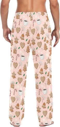 JUNZAN Pajama Bottoms for Men Christmas Gingerbread Mens Cotton Pajama Pants Lounge Sleep Pants Light Blue in Saudi Arabia