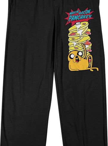 Adventure Time Bacon Pancake Men's Black Sleep Pajama Pants in Saudi Arabia