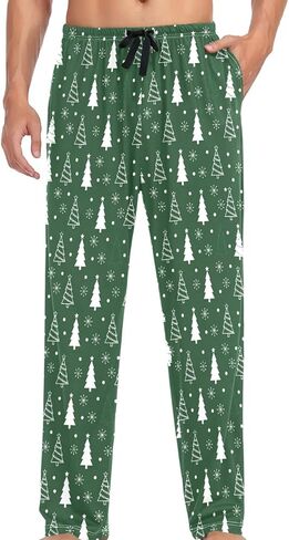 JUNZAN Pajama Bottoms for Men Christmas Gingerbread Mens Cotton Pajama Pants Lounge Sleep Pants Light Blue in Saudi Arabia