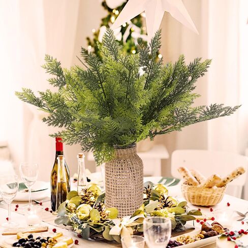 Artificial Pine Branches Christmas Fake Green Plants Pine Leaves DIY Garland Xmas Tree Ornaments New Year Party Decors in Saudi Arabia