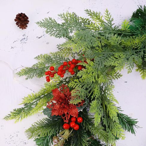 Artificial Pine Branches Christmas Fake Green Plants Pine Leaves DIY Garland Xmas Tree Ornaments New Year Party Decors in Saudi Arabia