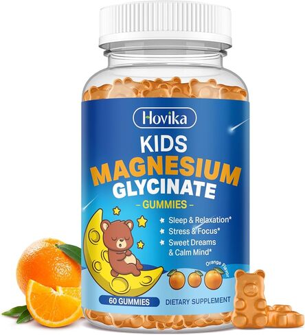Magnesium Glycinate Gummies for Kids - with L-Theanine, Omega-3, Vitamin B6, D3, Zinc - Kids Magnesium Gummies for Sleep, Relaxation, Calm & Focus - Sugar Free Strawberry 60ct in Saudi Arabia