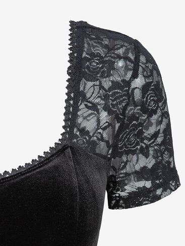فستان DRESSFO على الطراز القوطي الفيكتوري الساحر وزهرة الورد والدانتيل بسلسلة من المخمل Vintange على شكل حرف A in Saudi Arabia