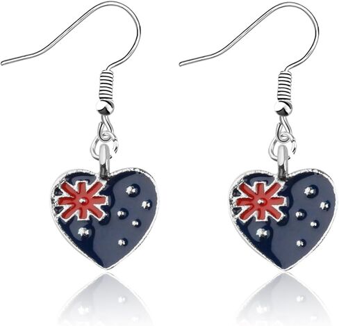 CENWA Australia Flag Heart Charm Earring Flag Gift Australia Flag Gift Australia Jewelry in Saudi Arabia