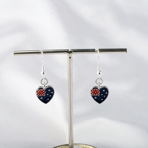 CENWA Australia Flag Heart Charm Earring Flag Gift Australia Flag Gift Australia Jewelry in Saudi Arabia