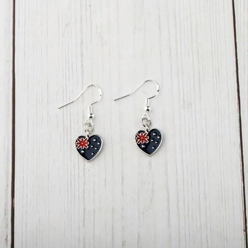 CENWA Australia Flag Heart Charm Earring Flag Gift Australia Flag Gift Australia Jewelry in Saudi Arabia