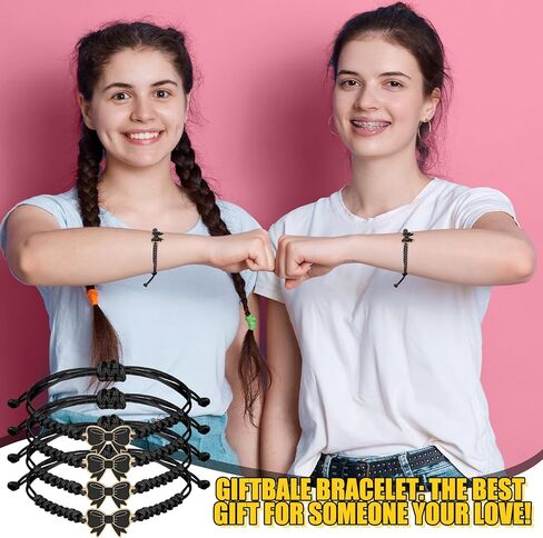 24 حزمة من الأساور المضفرة على شكل فيونكة كوكيت هدية بالجملة للمشجعة القابلة للتعديل حبل مضفر لحفلات أعياد الميلاد لصالح أصدقاء فريق الرقص المشجع in Kuwait