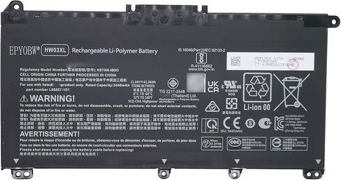 GD03XL Laptop Battery 59.16Wh 4854mAh 11.58V Compatible with HP Envy x360 14 2-in-1 14-fa0000 / OmniBook X 14 / EliteBook Ultra G1q Series GD03059XL N66215-005 N66000-1E1 HSTNNN-AB1E in Saudi Arabia
