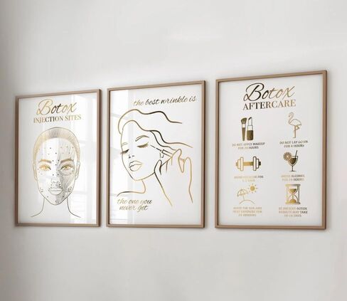 NATVVA 3 Pieces Canvas Frame Facial Anatomy Wall Art Posters Skin Anatomy Painting Facial Aftercare Pictures Prints for Beauty Salon Decor Living Room Decoration in Saudi Arabia