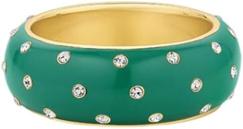 gorjana - Noel Shimmer Ring Emerald - Size 6, 7 - 18K Gold Plating - Sophisticated Pop of Color - Daily Wear - Modern Band Design - Stackable or Solo Wear in Saudi Arabia