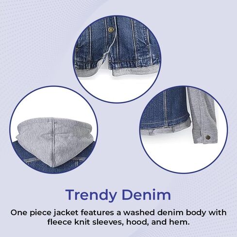 SAGEFINDS Fleece and Denim Jacket for Women | Long Sleeve | Hood with Drawstring in Saudi Arabia