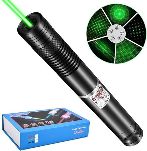 Rechargeable Green Laser Pointer High Power, Long Range Green Beam Laser Pointer with Star Cap for Astronomy, Architecture, Outdoor Adventures in Kuwait
