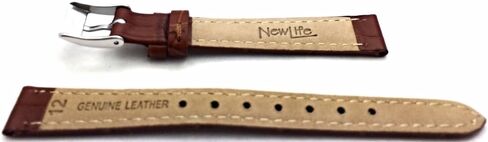 NewLife 12 ملم حزام ساعة من الجلد الطبيعي المحبب باللون البني العسلي | حزام ساعة بديل مبطن بشكل خفيف يناسب أي ساعة (الطول القياسي للسيدات) in Saudi Arabia
