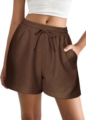 EKOUAER Womens Pajama Shorts Textured Casual Lounge Short Elastic Waist Pj Shorts Sweatsuits with Pockets 2026 in Saudi Arabia