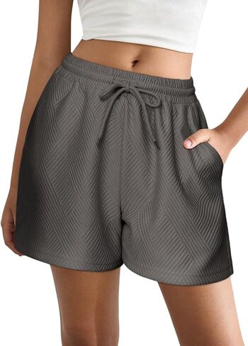 EKOUAER Womens Pajama Shorts Textured Casual Lounge Short Elastic Waist Pj Shorts Sweatsuits with Pockets 2026 in Saudi Arabia