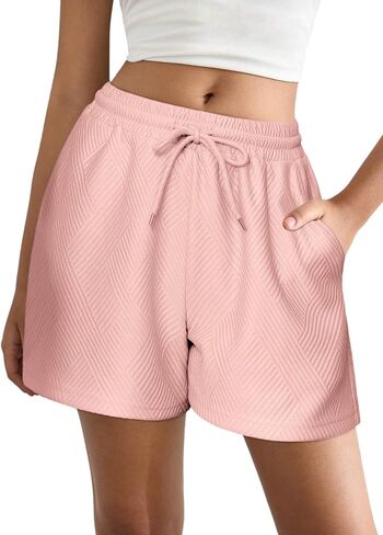 EKOUAER Womens Pajama Shorts Textured Casual Lounge Short Elastic Waist Pj Shorts Sweatsuits with Pockets 2026 in Saudi Arabia