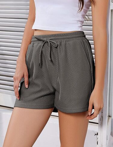 EKOUAER Womens Pajama Shorts Textured Casual Lounge Short Elastic Waist Pj Shorts Sweatsuits with Pockets 2026 in Saudi Arabia