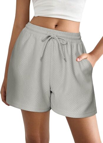 EKOUAER Womens Pajama Shorts Textured Casual Lounge Short Elastic Waist Pj Shorts Sweatsuits with Pockets 2026 in Saudi Arabia