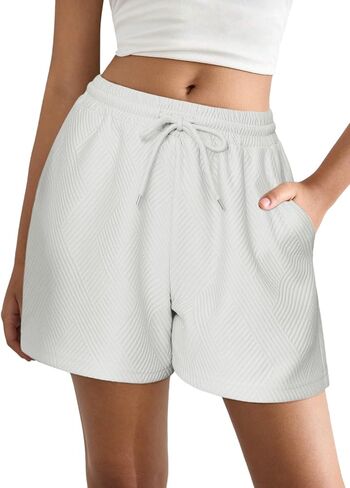 EKOUAER Womens Pajama Shorts Textured Casual Lounge Short Elastic Waist Pj Shorts Sweatsuits with Pockets 2026 in Saudi Arabia