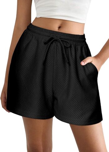 EKOUAER Womens Pajama Shorts Textured Casual Lounge Short Elastic Waist Pj Shorts Sweatsuits with Pockets 2026 in Saudi Arabia