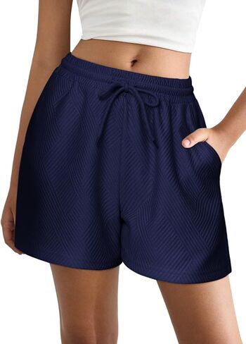 EKOUAER Womens Pajama Shorts Textured Casual Lounge Short Elastic Waist Pj Shorts Sweatsuits with Pockets 2026 in Saudi Arabia