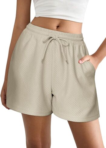 EKOUAER Womens Pajama Shorts Textured Casual Lounge Short Elastic Waist Pj Shorts Sweatsuits with Pockets 2026 in Saudi Arabia
