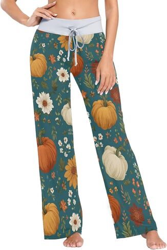 SHJI Women's Pajama Pants Blue Winter Snow Sleepwear Yoga Pant Drawstring Lounge Bottoms in Saudi Arabia