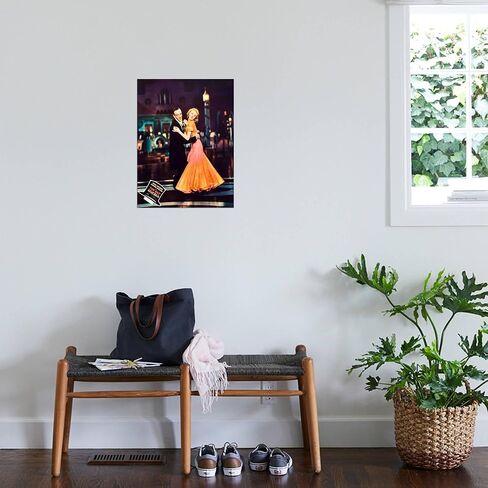 قبعة علوية مطبوعة من القماش الممدد من AllPosters، من اليسار إلى اليمين: فريد أستير، وجينجر روجرز على Jumbo Lobbycard، 1935، 18x24 in Saudi Arabia