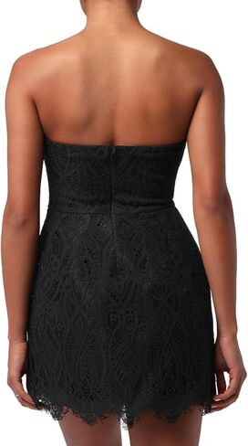 Lulus INES Lace Caged Mini Dress Women’s Strapless Crochet Lace A-Line Cocktail Dress in Saudi Arabia