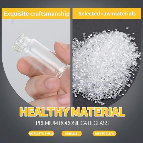 منظم حبوب منع الحمل الزجاجي للسفر، 5 قطع من علب حبوب الدواء الأسبوعية مع أغطية لولبية، وعاء عينة شفاف مانع للتسرب مع فم واسع، زجاجات زجاجية صغيرة محمولة للأدوية والفيتامينات وزيوت السمك والمكملات الغذائية in Kuwait