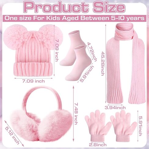 30 Pcs Toddlers Winter Hat Scarf Gloves Earmuff Sock Set for Kids Hat Gloves Knit Neck Scarf for Girl Boy Children in Saudi Arabia